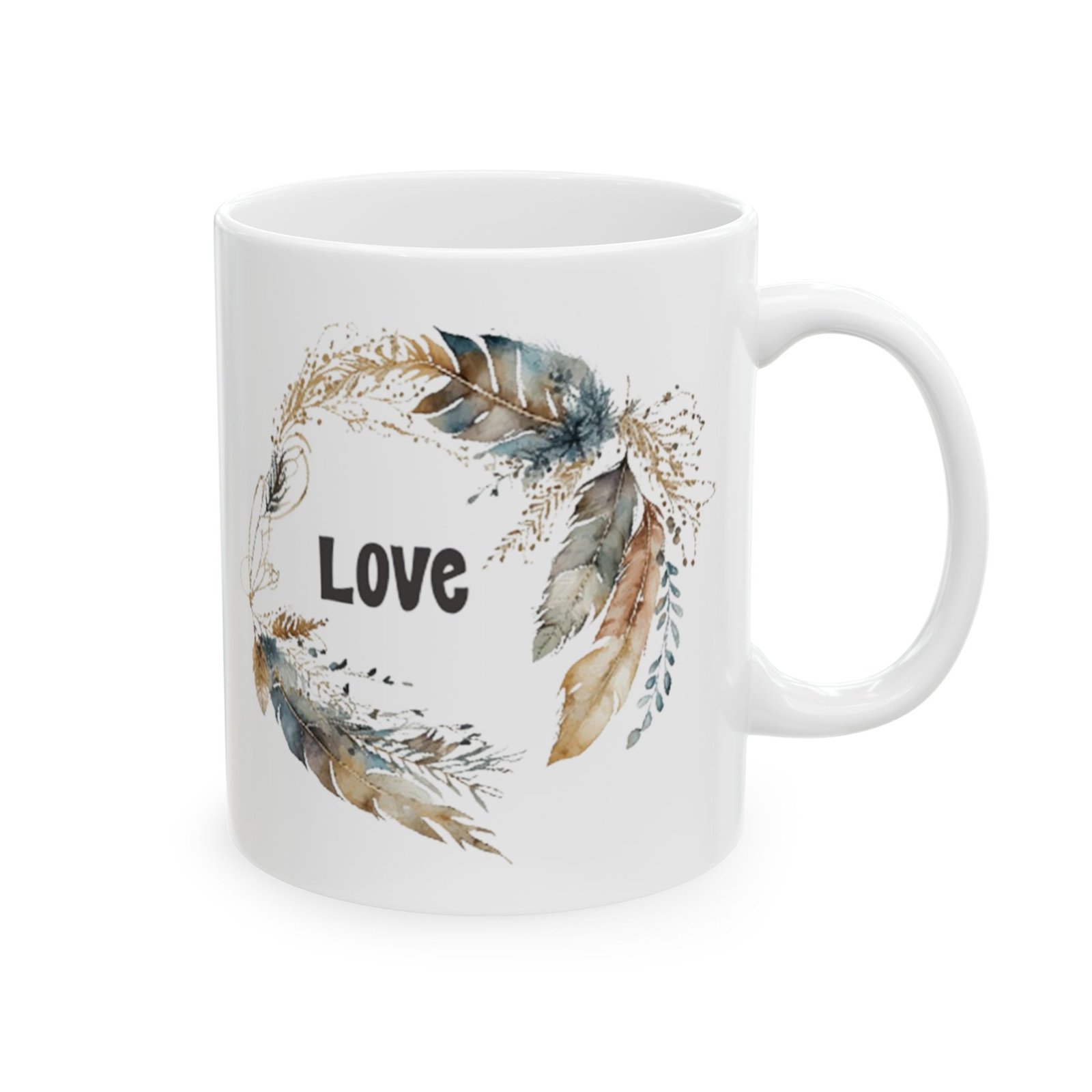 Blue Feather Love Mug - Image 3