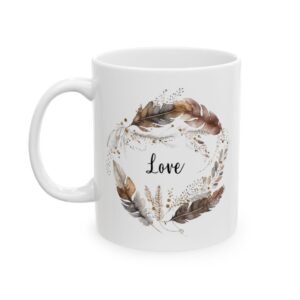 Brown Feather Love Mug (BRI Print)