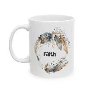Blue Feather Faith Mug