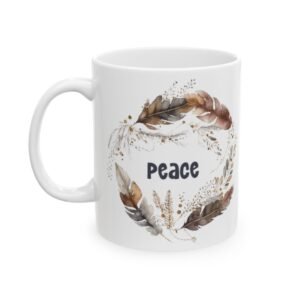 Brown Feather Peace Mug