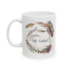 Purple Feather Self-Control Mug (BRI Print)