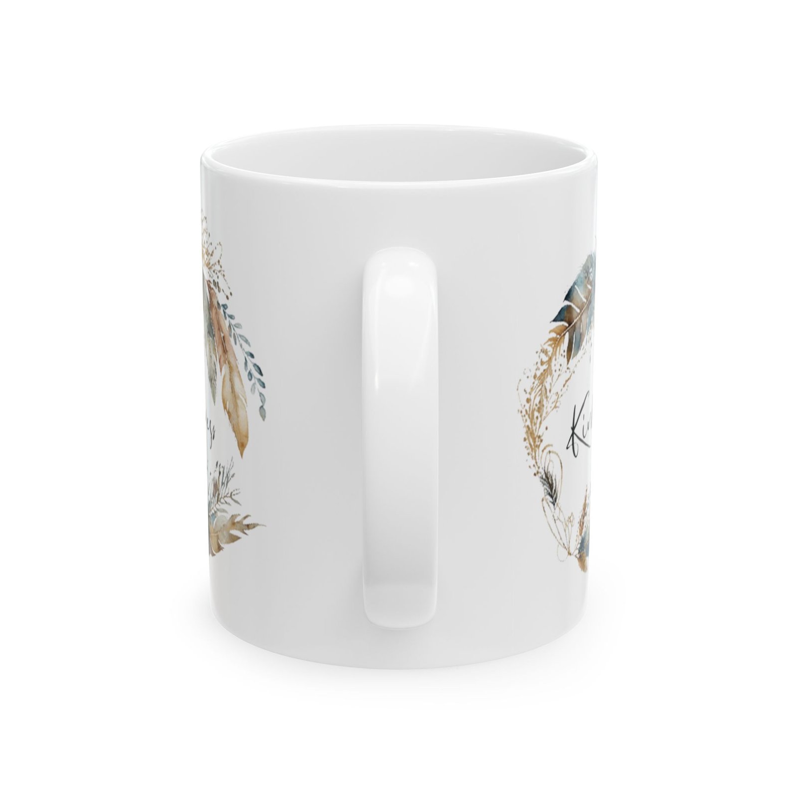 Blue Feather Kindness Mug (GAB Print) - Image 3