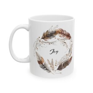 Brown Feather Joy Mug (Pan Print)