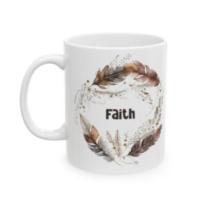 Brown Feather Faith Mug