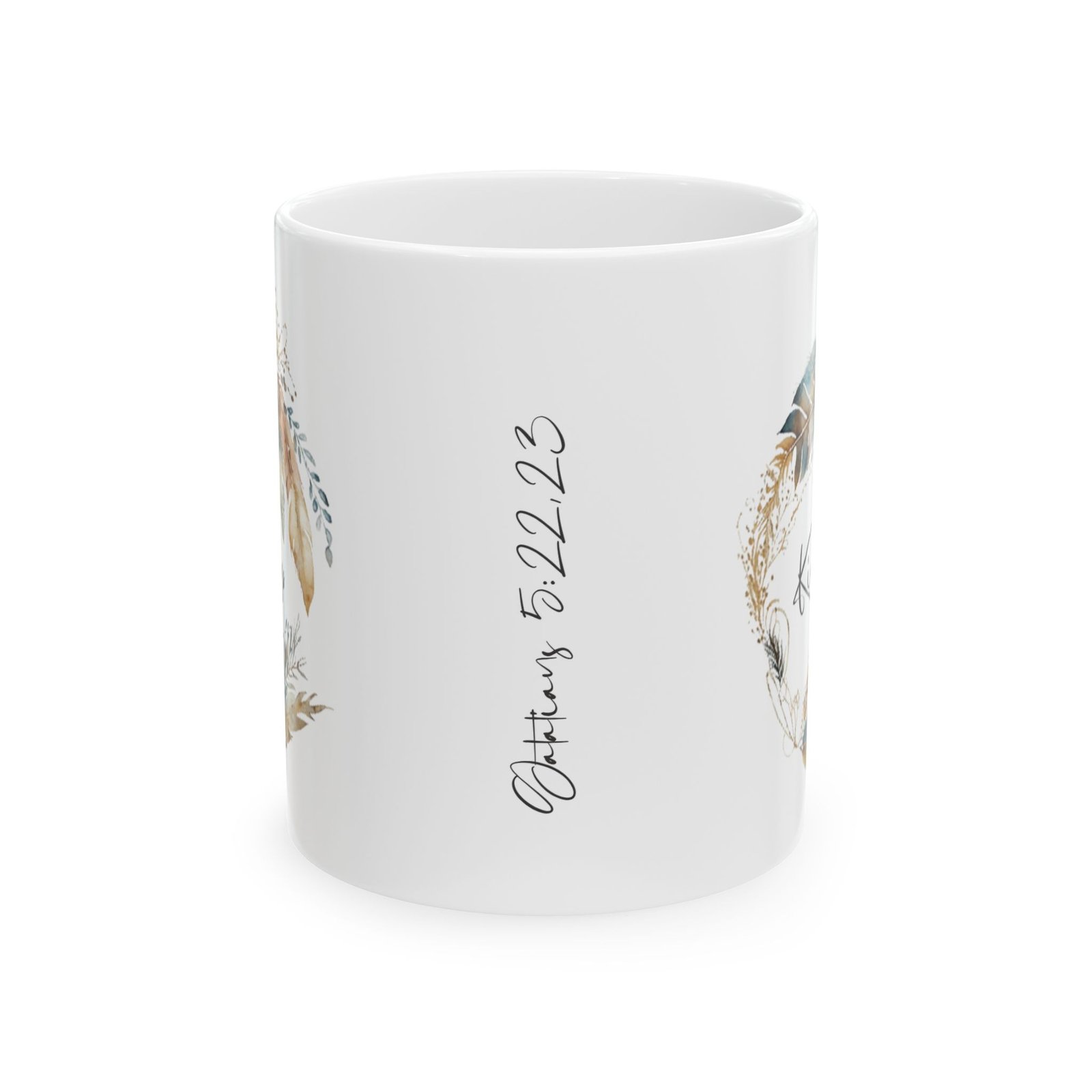 Blue Feather Kindness Mug (GAB Print) - Image 2