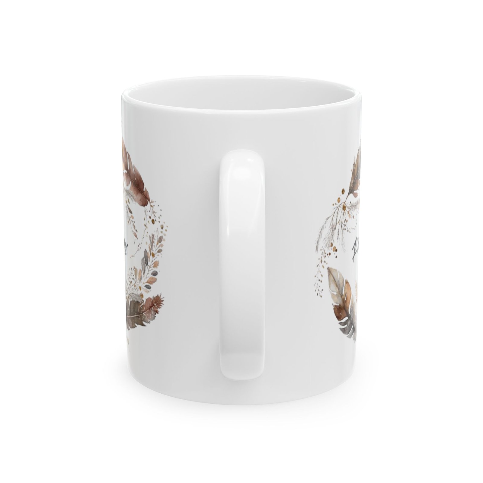 Brown Feather Kindness Mug (Pan Print) - Image 3