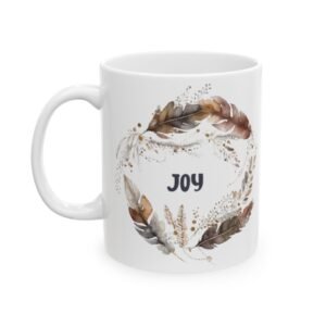 Brown Feather Joy Mug