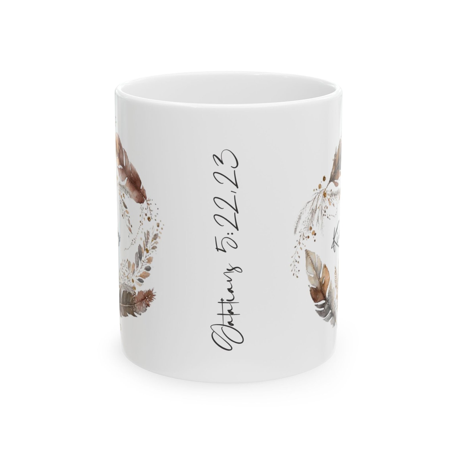 Brown Feather Kindness Mug (GAB Print) - Image 2
