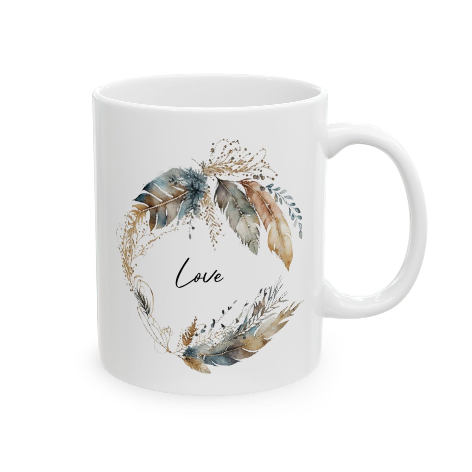 Blue Feather Love Mug (May Print) - Image 4