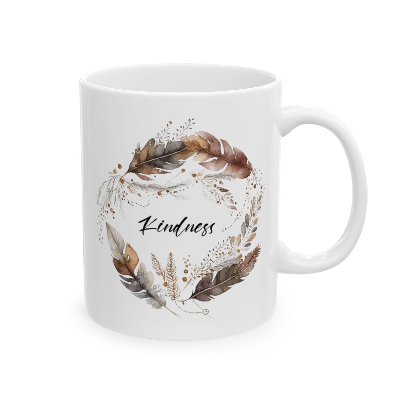 Brown Feather Kindness Mug (Pan Print) - Image 4