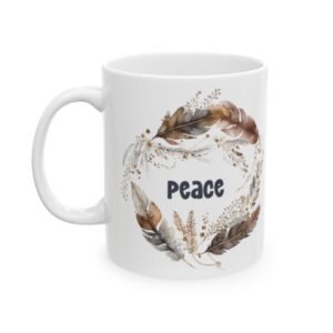 Brown Feather Peace Mug