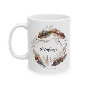 Brown Feather Kindness Mug (Pan Print)