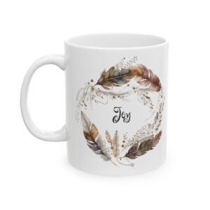 Brown Feather Joy Mug (Fes Print)