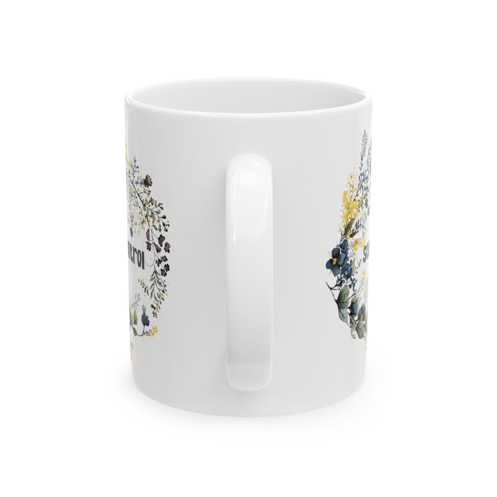 Blue Flower Self- Control Mug - Image 3