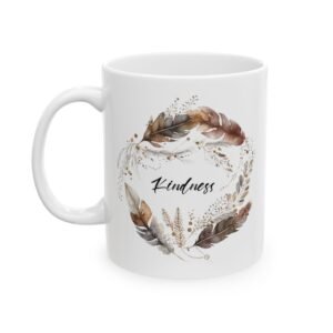 Brown Feather Kindness Mug (Pan Print)