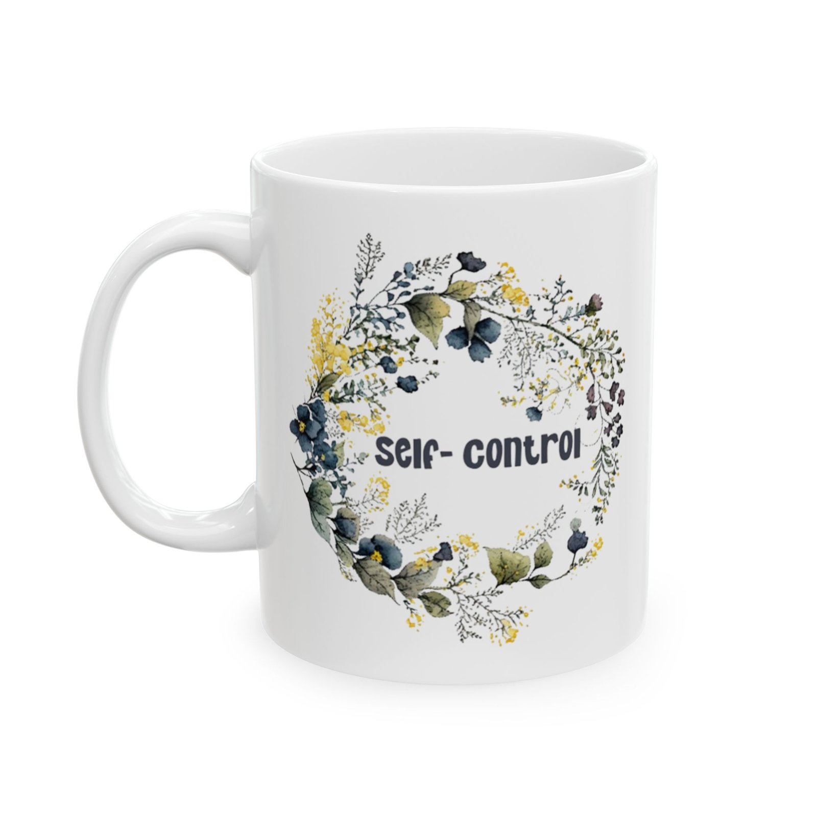 Blue Flower Self- Control Mug