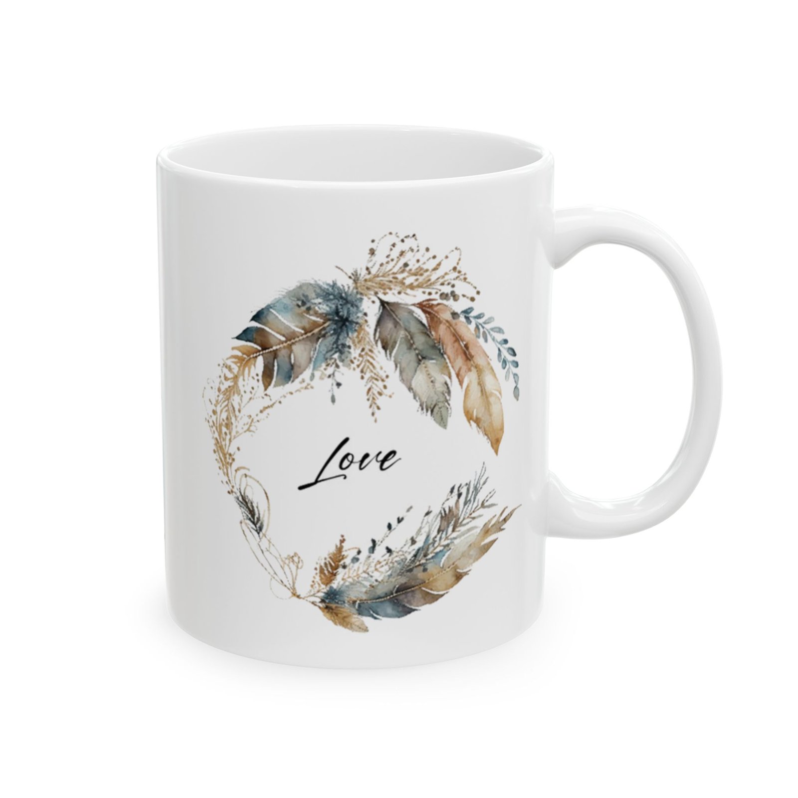 Blue Feather Love Mug (PAN Print) - Image 4